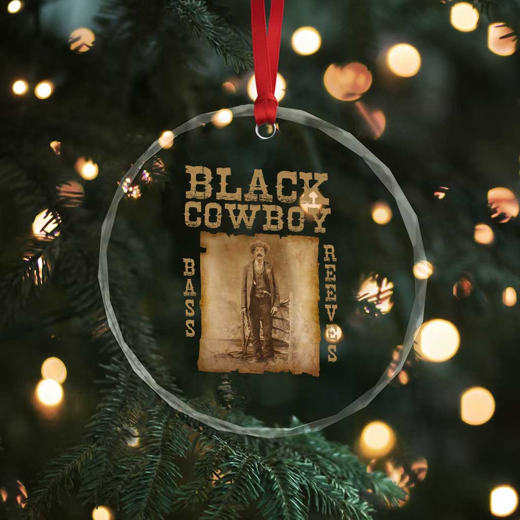 Bass Reeves Crystal Glass Ornament Black Cowboy Western Legend Vintage TS02