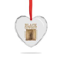 Bass Reeves Heart Crystal Glass Ornament Black Cowboy Western Legend Vintage - Wonder Print Shop