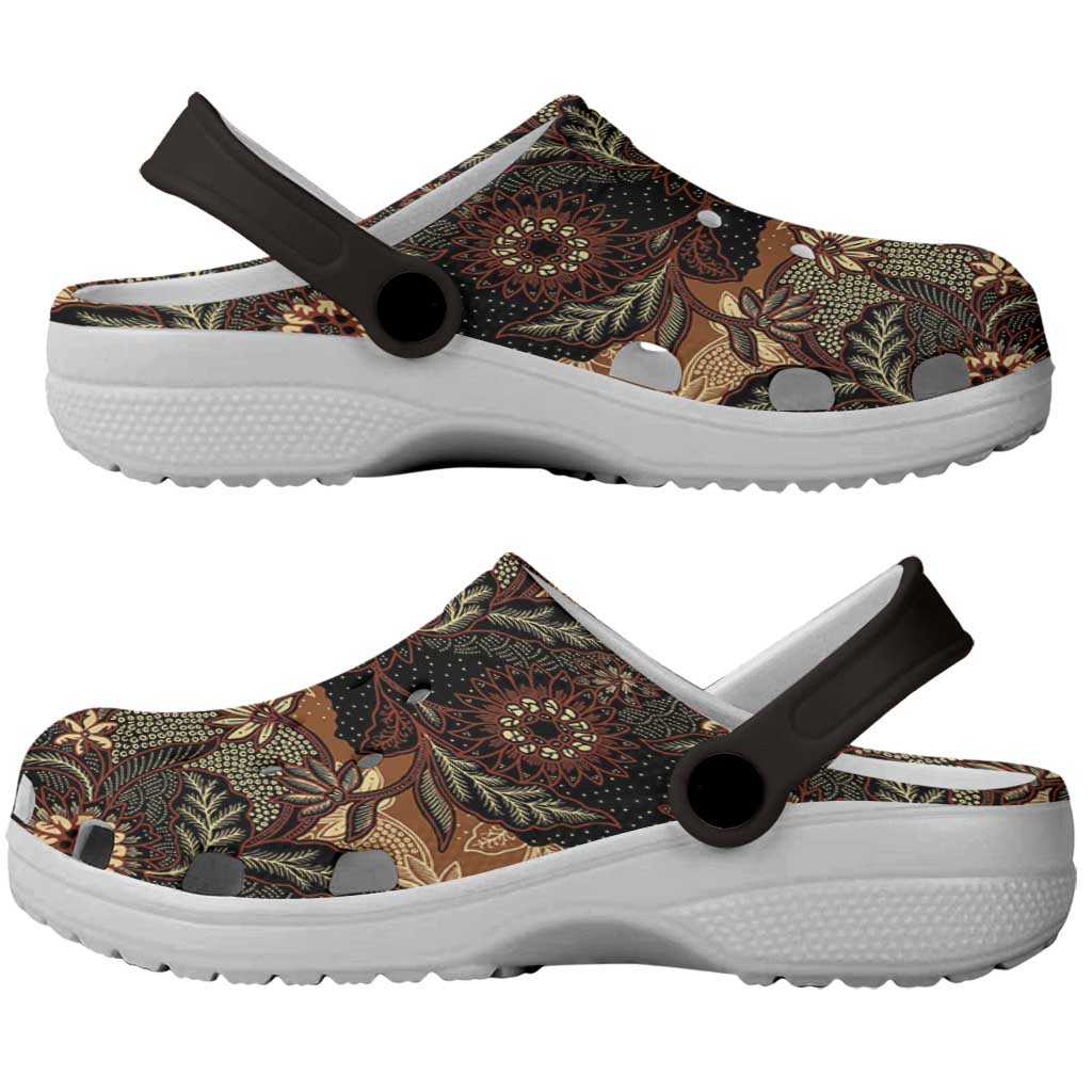 Batik Pedalaman Semen Lereng Style Clogs Shoes Indonesian Traditional Pattern