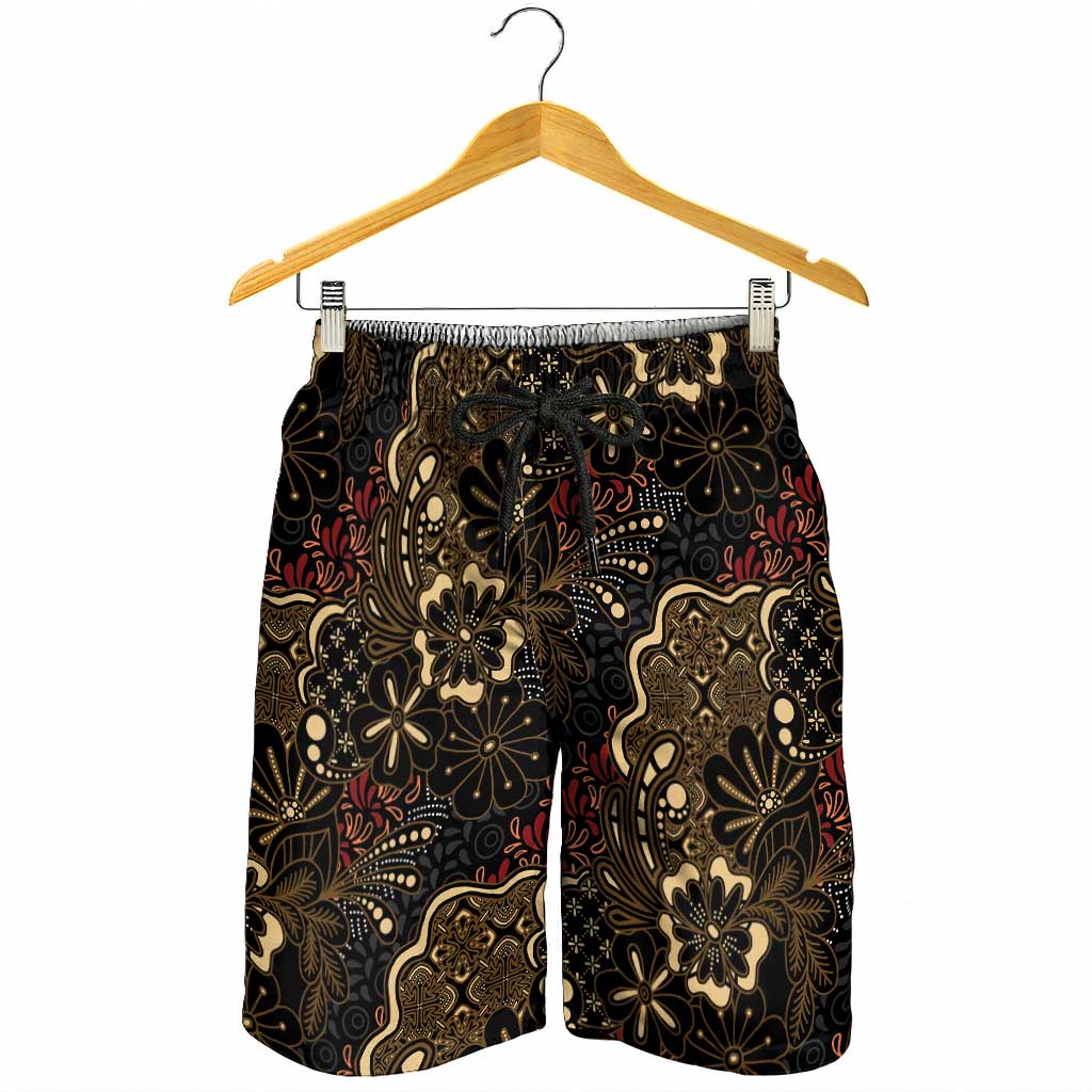 Batik Sekar Jagad Shorts for Men Indonesian Traditional Pattern