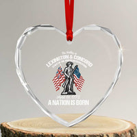 Battle of Lexington and Concord Heart Crystal Glass Ornament American Revolution April 19 1775 Patriotic - Wonder Print Shop