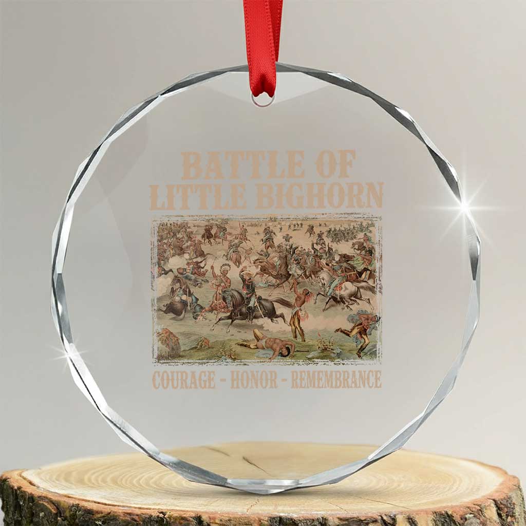 Battle of Little Bighorn Crystal Glass Ornament Courage Honor Remember Native American