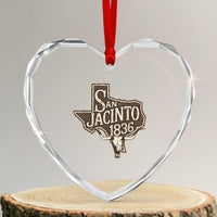 Battle of San Jacinto 1836 Texas History Independence Day Heart Crystal Glass Ornament