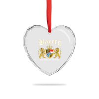 Bavarian German Pride Heart Crystal Glass Ornament Bayern Ein Volk Ein Konig