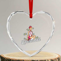 Bavarian Pin Up Girl Lausmadl Heart Crystal Glass Ornament Oktoberfest Edelweiss Flowers - Wonder Print Shop