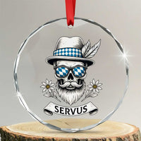 Bavarian Skull Servus Oktoberfest Crystal Glass Ornament Cool Alpine Hat Tyrolean German Tradition Style TS02