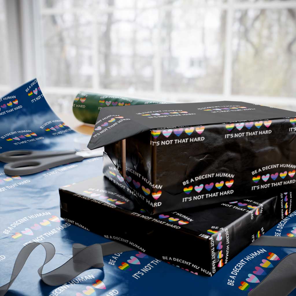 Be A Decent Human It's Not That Hard Wrapping Paper Roll LGBT Heart Retro Human Rights - Wonder Print Shop