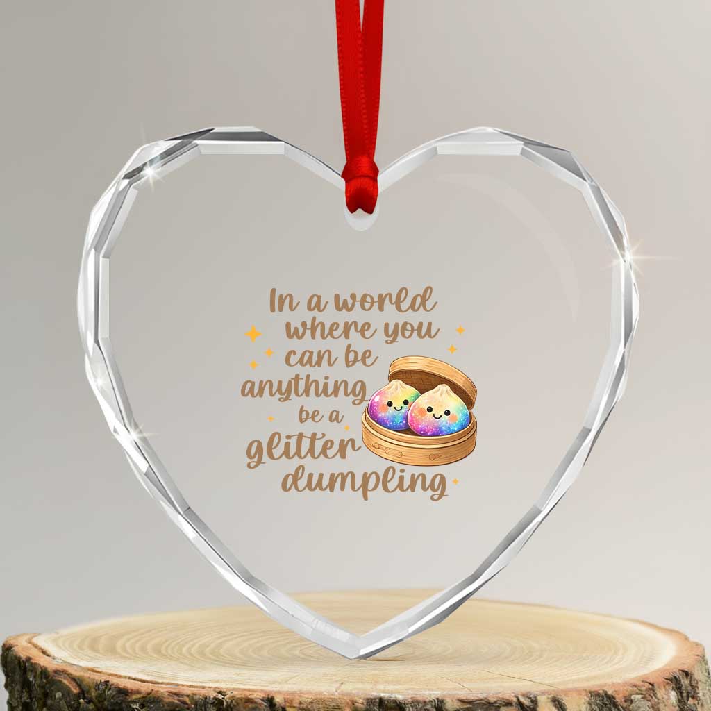 Be A Glitter Dumpling Kawaii Graphic Heart Crystal Glass Ornament In A World Squish Squad Mystery Box