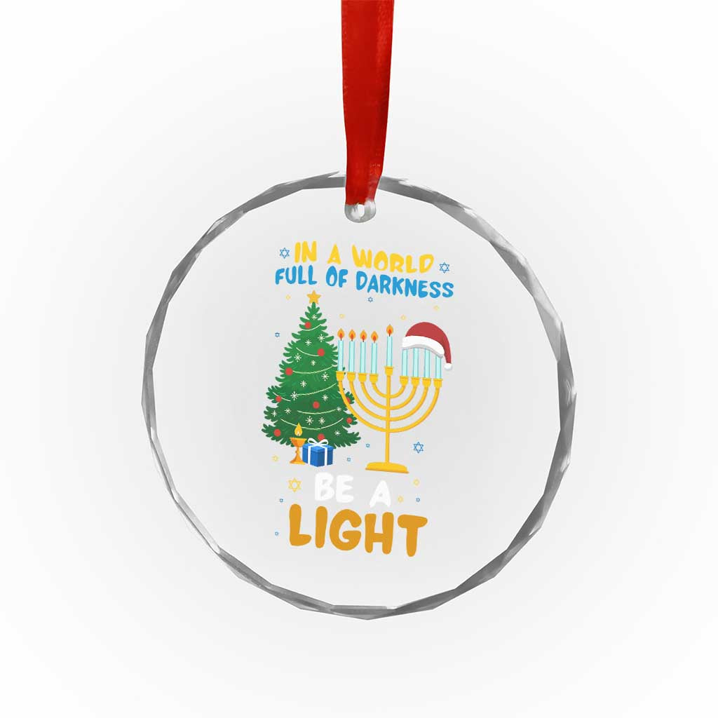 Be A Light Christmas Hanukkah Crystal Glass Ornament Interfaith Family Gift - Wonder Print Shop