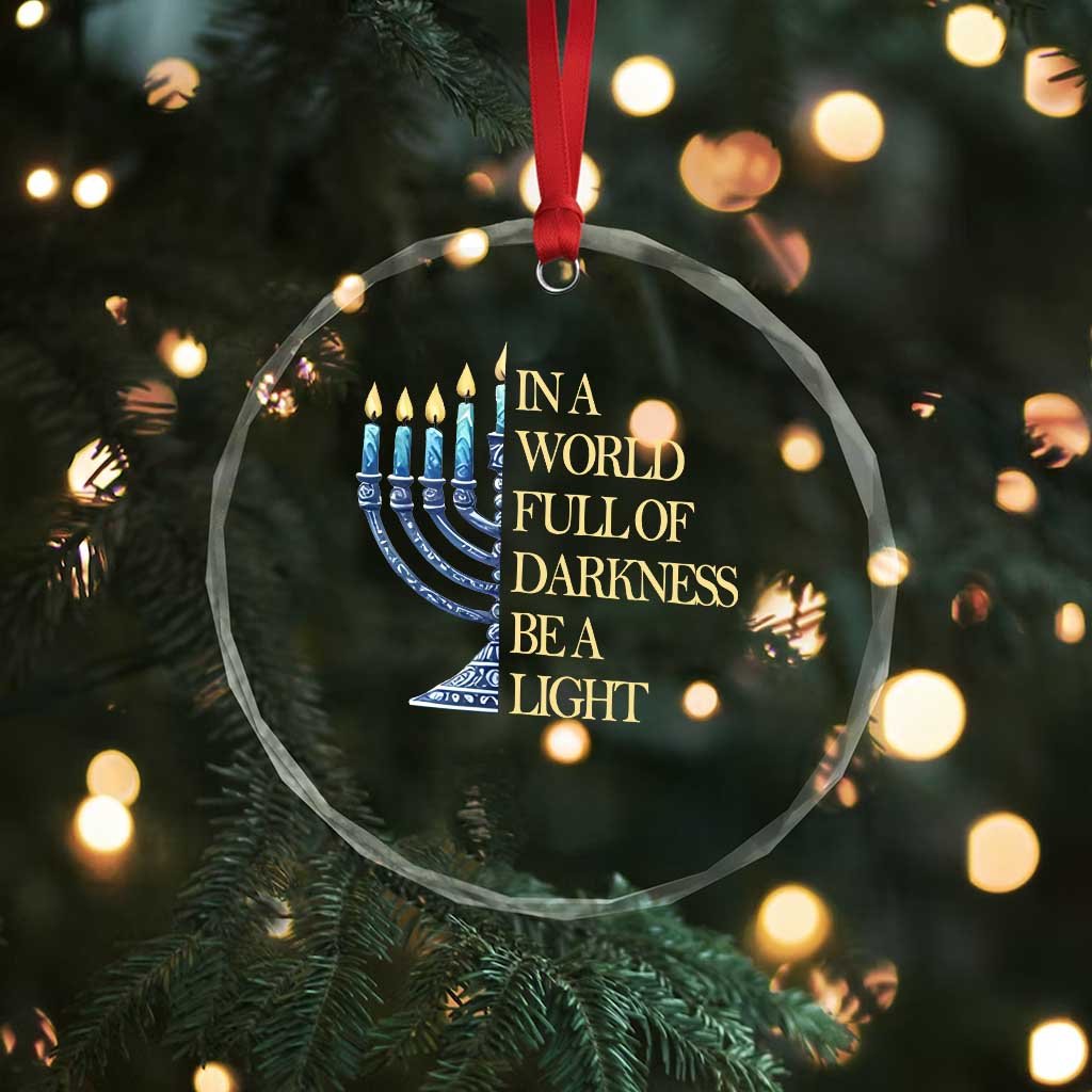 Be A Light Hanukkah Crystal Glass Ornament TS09