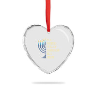 Be A Light Hanukkah Heart Crystal Glass Ornament - Wonder Print Shop