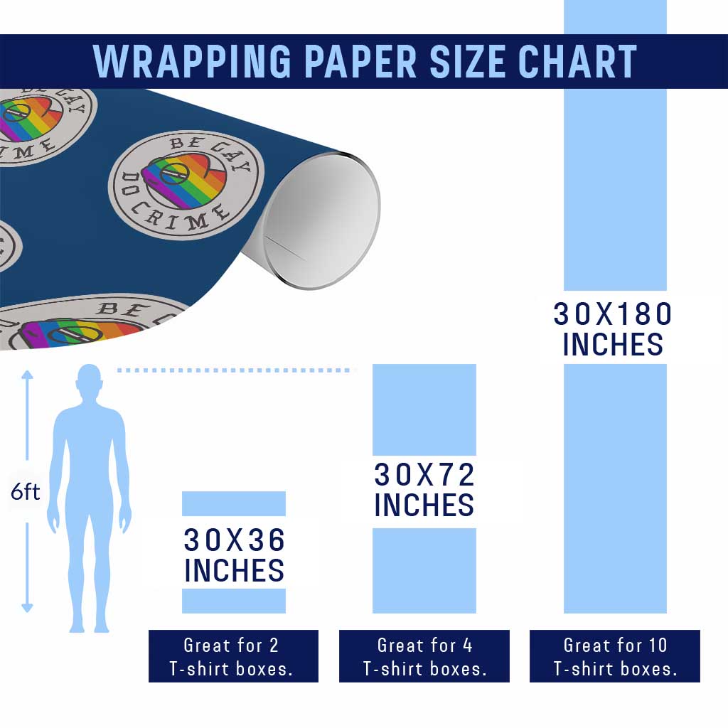 Be Gay Do Crime Rainbow Chameleon LGBTQ Pride Flag Wrapping Paper Roll - Wonder Print Shop