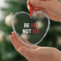 Be ICU Not ICE Heart Crystal Glass Ornament Alex Pretti Memorial Tribute Minneapolis 2026