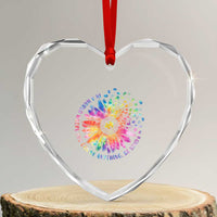 Be Kind Autism Awareness Heart Crystal Glass Ornament Kindness Sunflower Tie Dye Puzzle - Wonder Print Shop