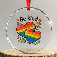 Be Kind Rainbow Heart Crystal Glass Ornament Spread Kindness LGBTQ Love Pride Month TS02