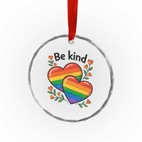 Be Kind Rainbow Heart Crystal Glass Ornament Spread Kindness LGBTQ Love Pride Month TS02