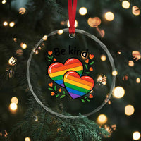 Be Kind Rainbow Heart Crystal Glass Ornament Spread Kindness LGBTQ Love Pride Month TS02