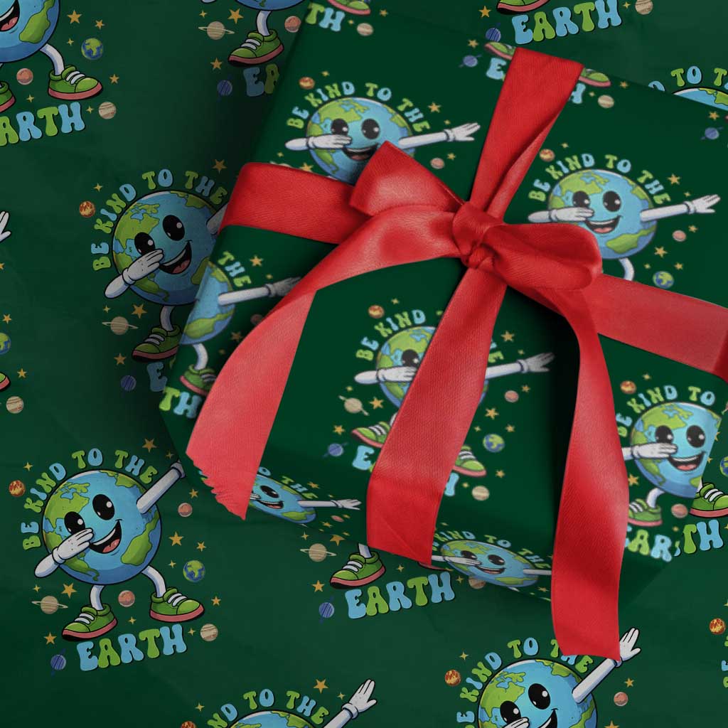 Be Kind To The Earth Wrapping Paper Roll Cute Environmental Awareness Earth Day
