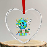 Be Kind To The Earth Heart Crystal Glass Ornament Cute Environmental Awareness Earth Day