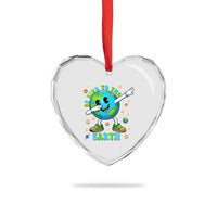 Be Kind To The Earth Heart Crystal Glass Ornament Cute Environmental Awareness Earth Day
