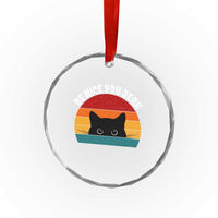 Be Nice You Jerk Crystal Glass Ornament Funny Cat Sarcastic Quote
