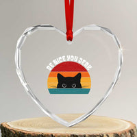 Be Nice You Jerk Heart Crystal Glass Ornament Funny Cat Sarcastic Quote