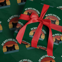 Be Nice You Jerk Wrapping Paper Roll Funny Cat Sarcastic Quote