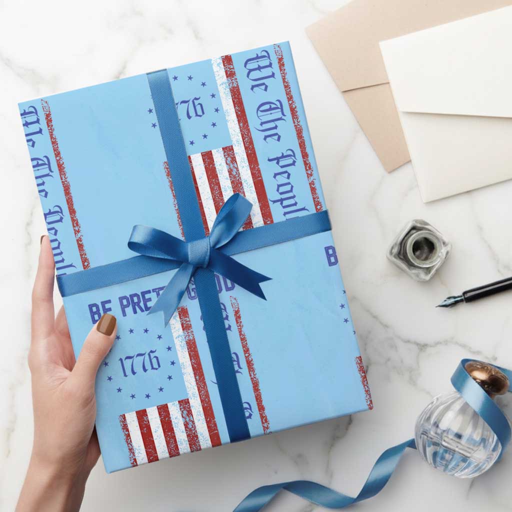 Be Pretti Good 1776 Flag Wrapping Paper Roll We The People Patriotic Protest