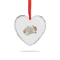Be Pretti Good Floral Heart Crystal Glass Ornament Retro Empowerment Statement