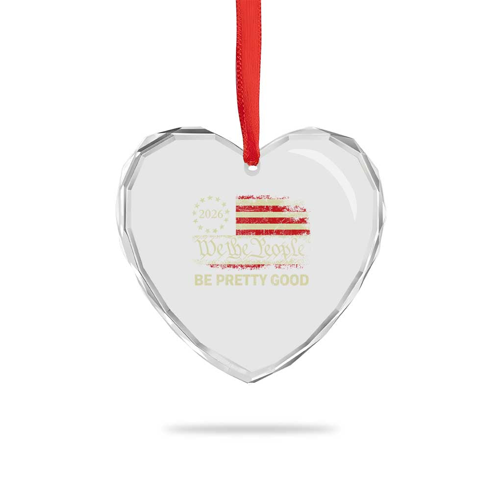 Be Pretti Good Heart Crystal Glass Ornament Human Rights Protest Vintage Betsy Ross Flag