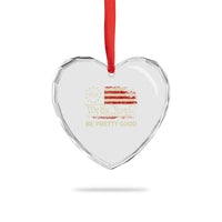 Be Pretti Good Heart Crystal Glass Ornament Human Rights Protest Vintage Betsy Ross Flag