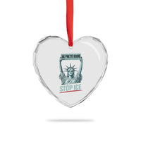 Be Pretti Good Stop Ice Heart Crystal Glass Ornament Statue Of Liberty Minneapolis Protest