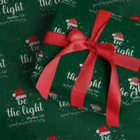 Be The Light Christmas Wrapping Paper Roll Christian Religious Bible Verse Santa Hat Pajama - Wonder Print Shop