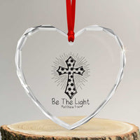 Be The Light Matthew 5 14 Heart Crystal Glass Ornament Christian Soccer Faith Gift