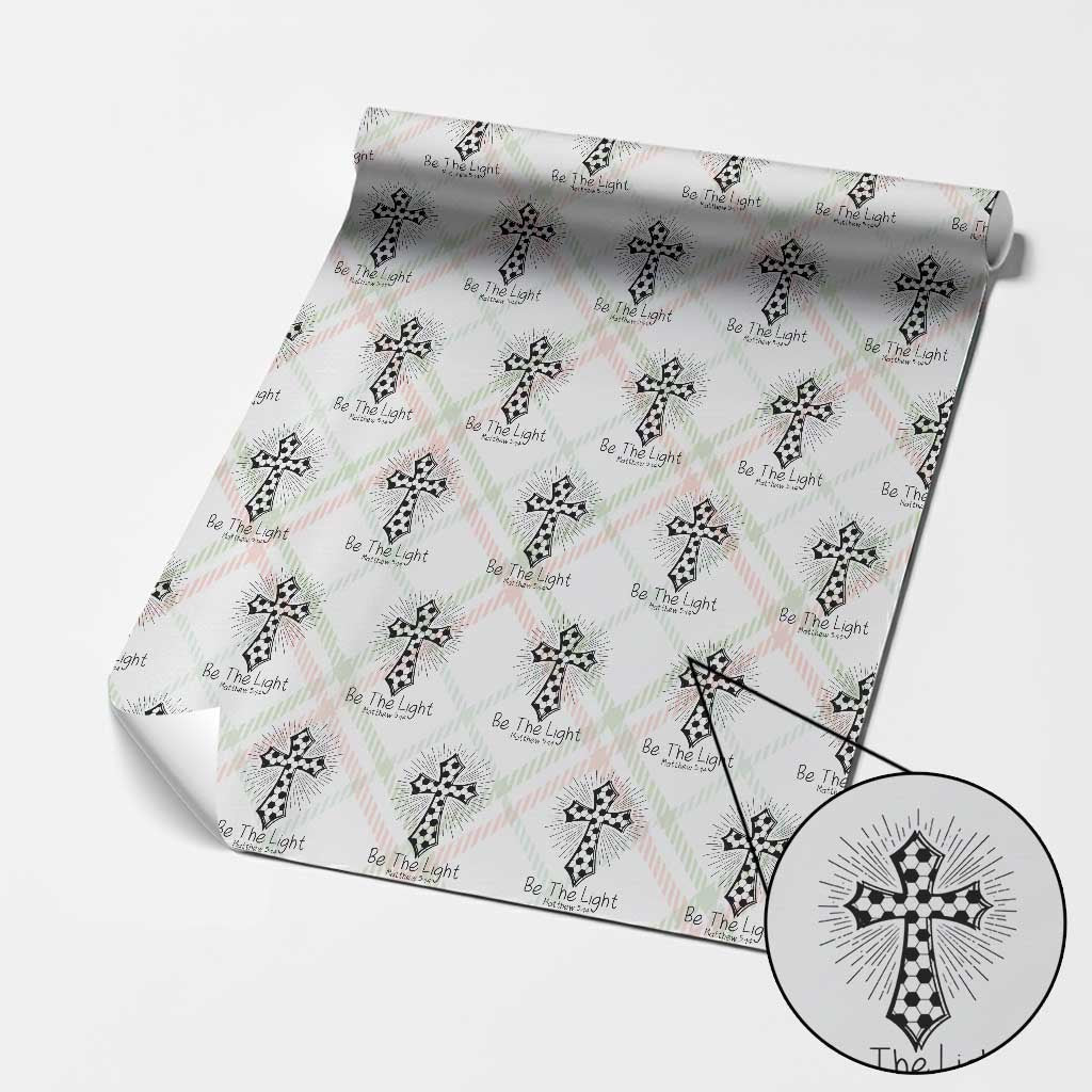 Be The Light Matthew 5 14 Wrapping Paper Roll Christian Soccer Faith Gift