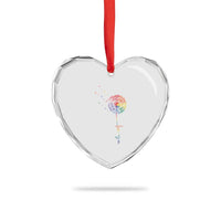 Be You LGBT Rainbow Dandelion Heart Crystal Glass Ornament Pride Month Support