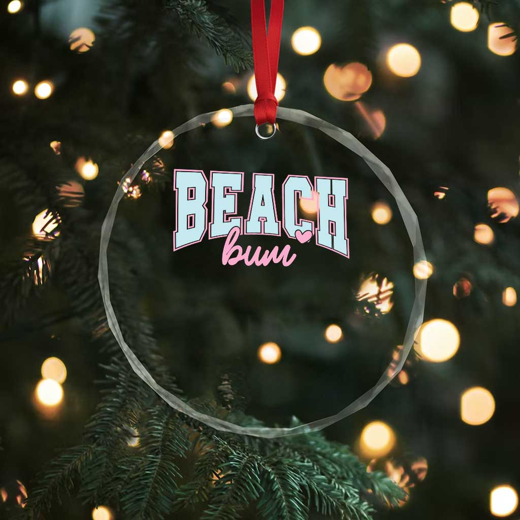 Beach Bum Crystal Glass Ornament Summer Vacation Beach Lovers