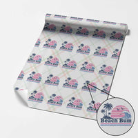 Beach Bum Wrapping Paper Roll Retro Summer Vacation Surf Wave Tropical Sunset Aesthetic