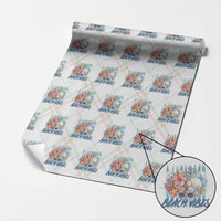Beach Vibes Wrapping Paper Roll Floral Seashell Coastal Vacation Graphic