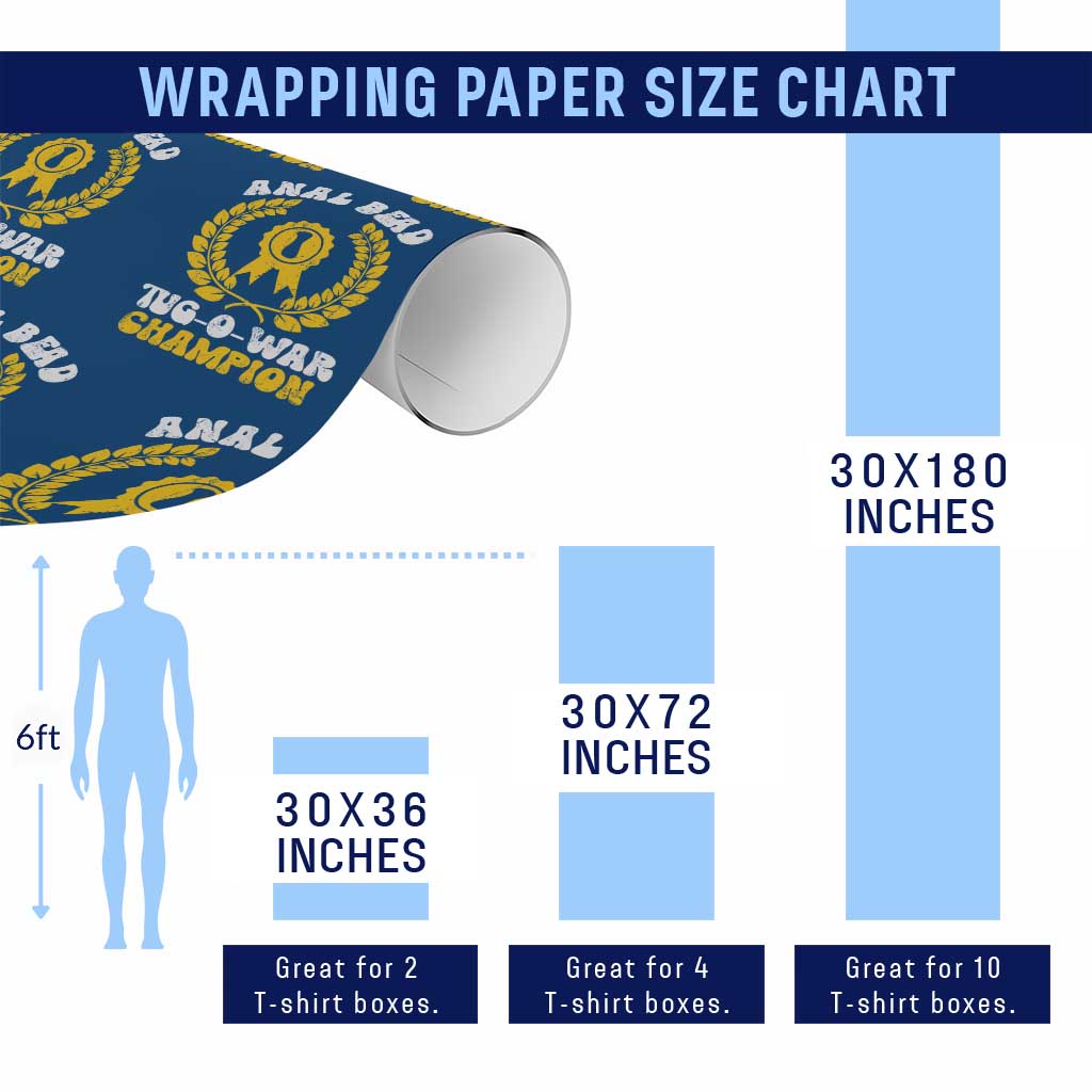 Bead Tug O War Champion Wrapping Paper Roll Funny Sarcastic Saying Weird Gag Gift - Wonder Print Shop
