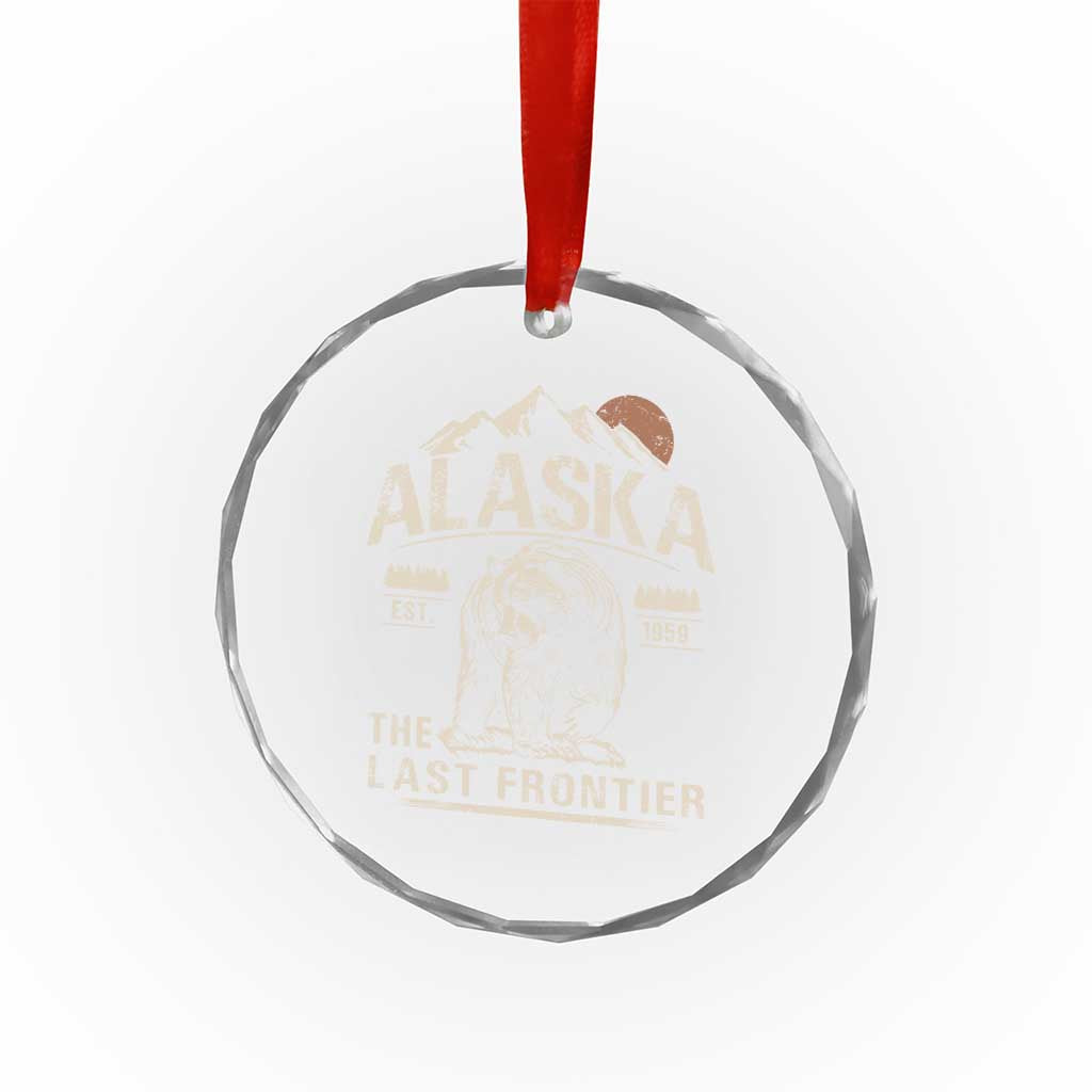 Bear Alaska The Last Frontier Crystal Glass Ornament Vintage Alaska Camping Hiking Mountain - Wonder Print Shop