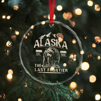 Bear Alaska The Last Frontier Crystal Glass Ornament Vintage Alaska Camping Hiking Mountain - Wonder Print Shop