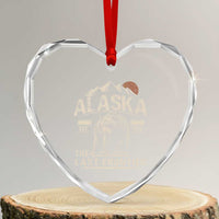 Bear Alaska The Last Frontier Heart Crystal Glass Ornament Vintage Alaska Camping Hiking Mountain - Wonder Print Shop