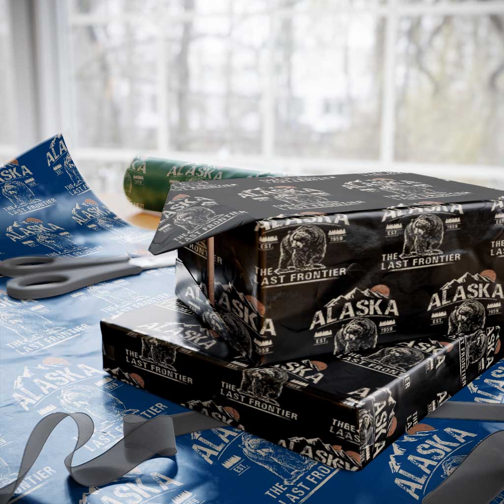 Bear Alaska The Last Frontier Wrapping Paper Roll Vintage Alaska Camping Hiking Mountain - Wonder Print Shop