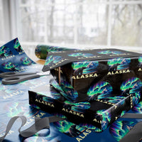 Bear Alaska Wrapping Paper Roll Alaskan Night Sky Northern Lights Aurora - Wonder Print Shop
