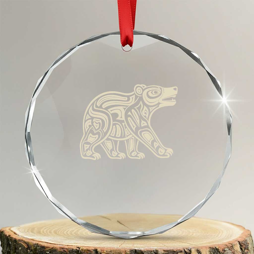 Bear Native Formline Art Salish Haida Tlingit Pacific Animal Crystal Glass Ornament