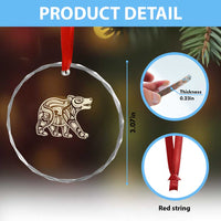 Bear Native Formline Art Salish Haida Tlingit Pacific Animal Crystal Glass Ornament