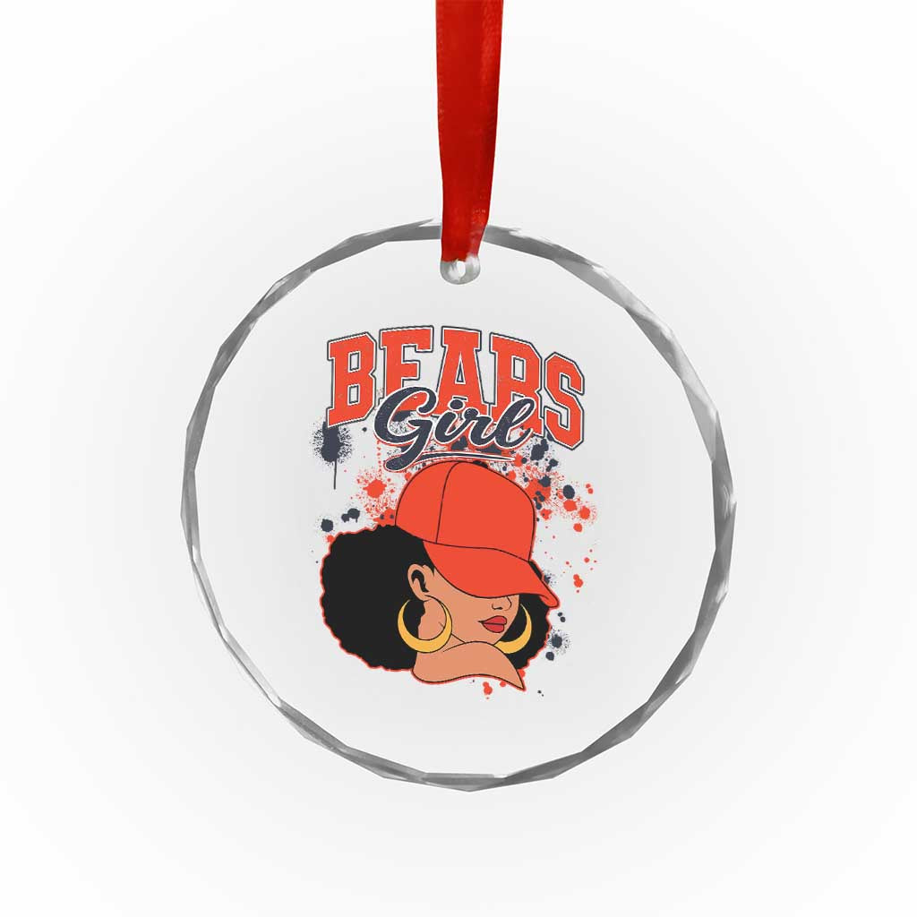 Bears Girl Crystal Glass Ornament Sports Fan Team Spirit Black Girls TS10