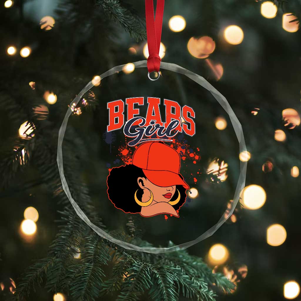 Bears Girl Crystal Glass Ornament Sports Fan Team Spirit Black Girls TS10