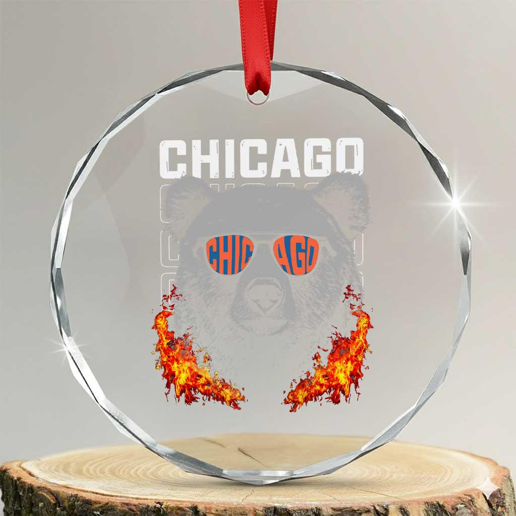Bears Mascot Crystal Glass Ornament Vintage Retro Chicago TS10
